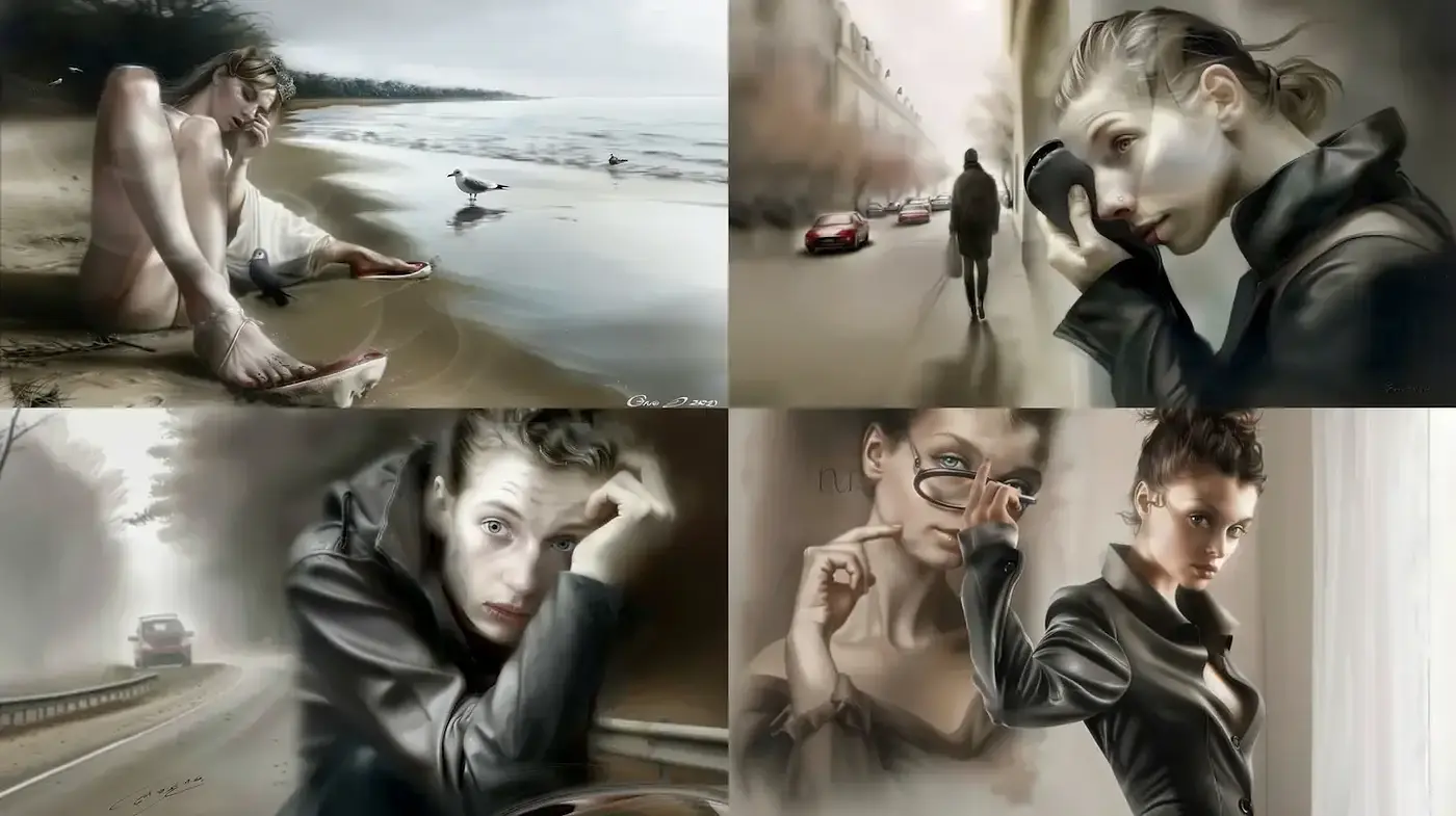 Moody and Ethereal Portraits with a Dreamlike Quality - Midjourney sref style