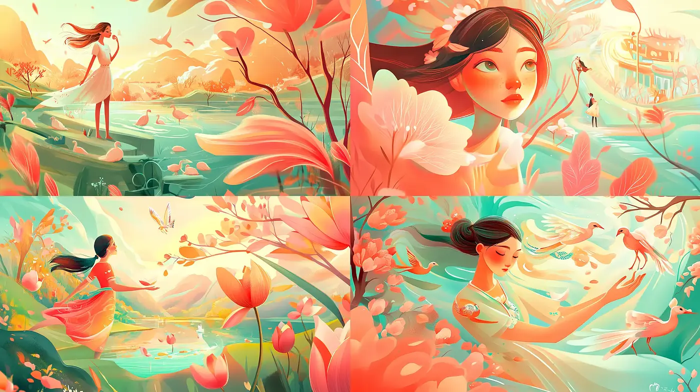 Enchanting Whimsical Garden: A Symphony of Florals and Ethereal Light - Midjourney sref style