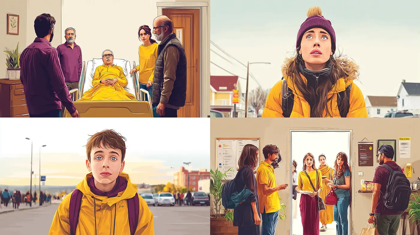 Stylized Emotional Portraits with Underlying Narrative Themes - Midjourney sref style