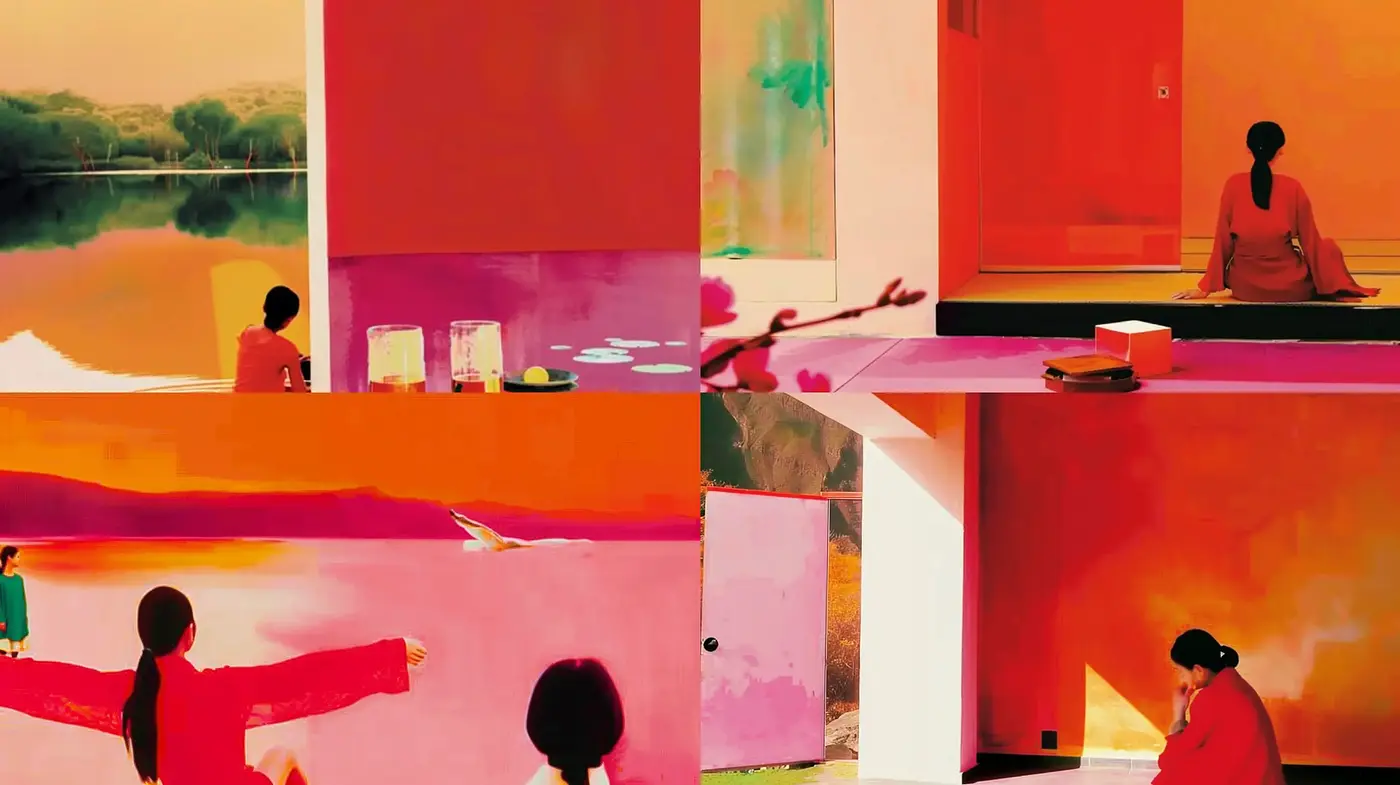Vibrant Abstract Expressionism with a Harmonious and Evocative Color Palette - Midjourney sref style