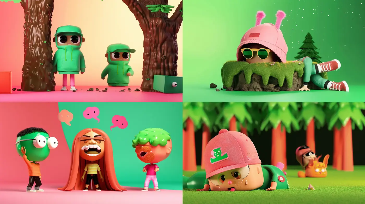 Vibrant Whimsicality: A Homage to Playful Animation Art - Midjourney sref style