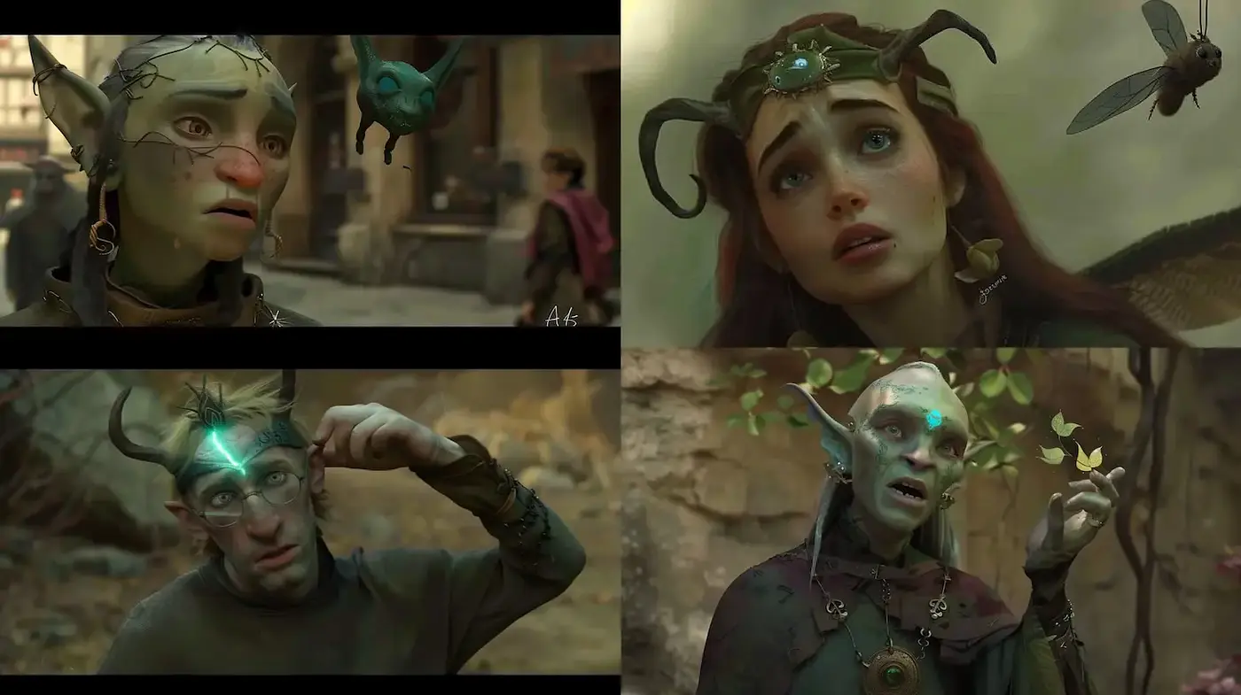 Mystical fantasy aesthetics with organic textures and ethereal character designs - Midjourney sref style