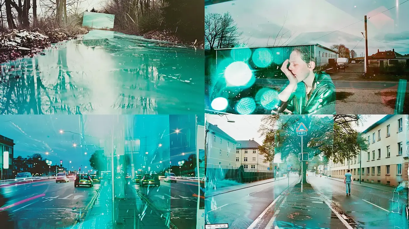 Cinematic Fusion of Urban and Nature with a Retro Aesthetic - Midjourney sref style
