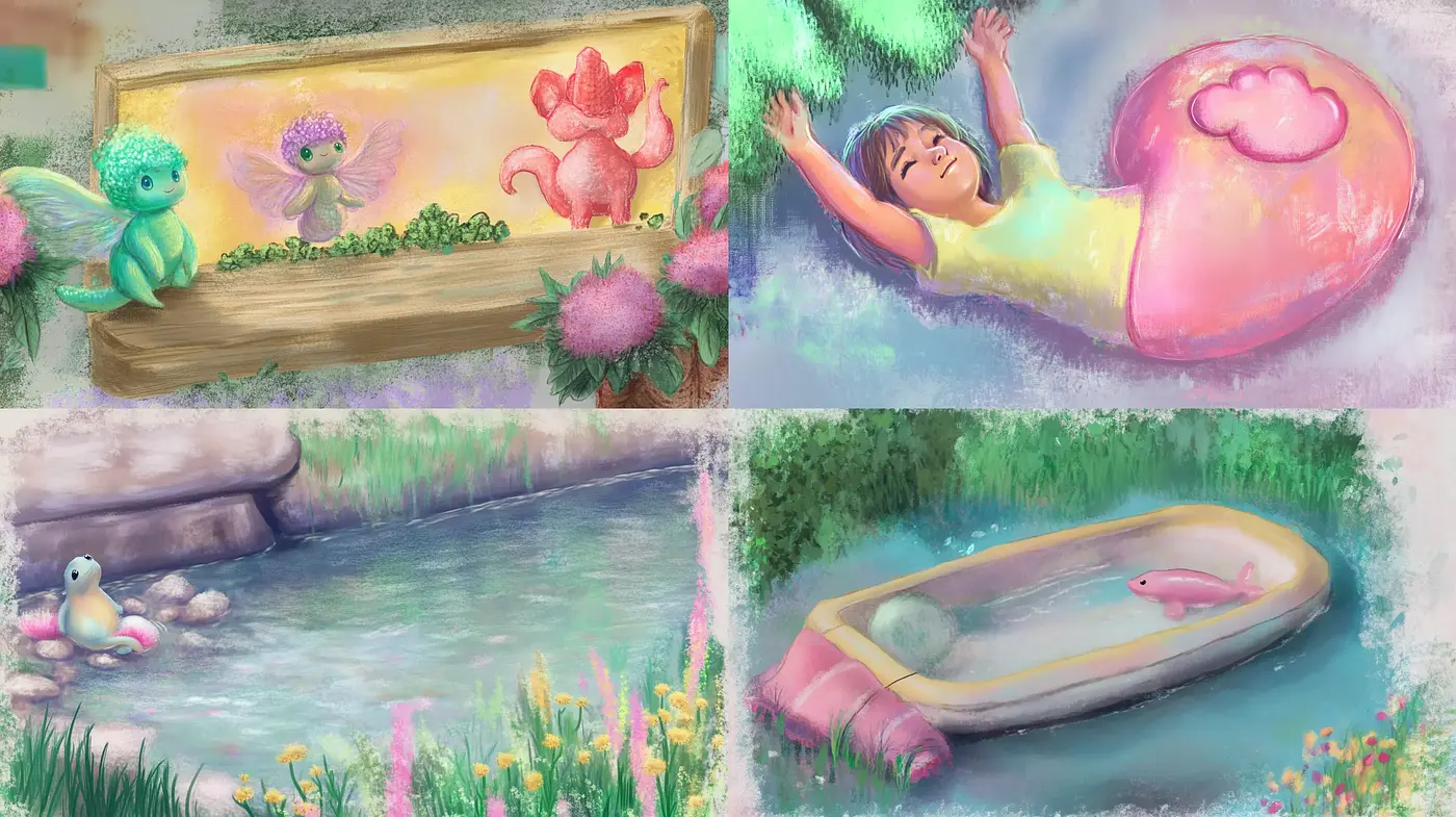 Enchanted Pastel Dreamscape: A Whimsical Artistic Fusion - Midjourney sref style
