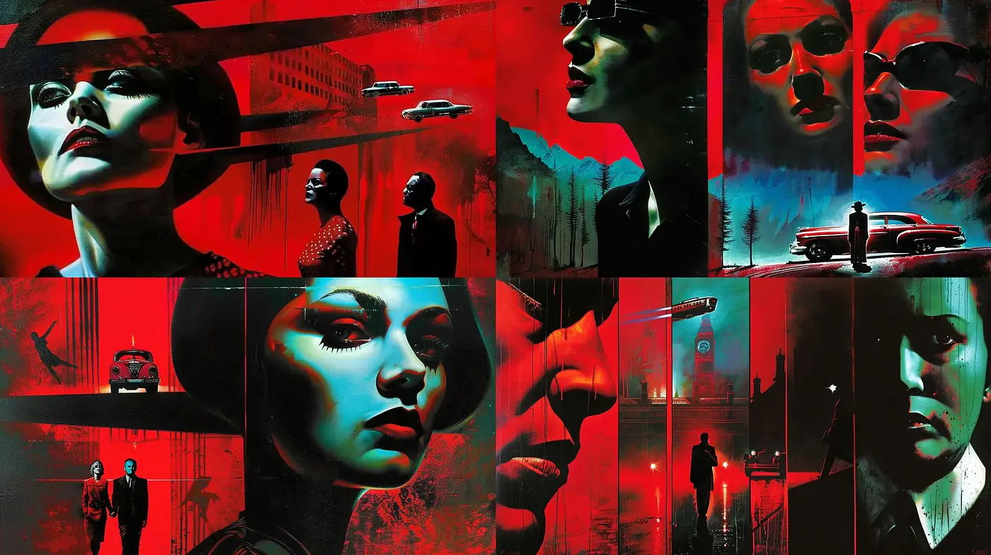 Noir-Inspired Cinematic Tapestry with Expressionist Undertones - Midjourney sref style