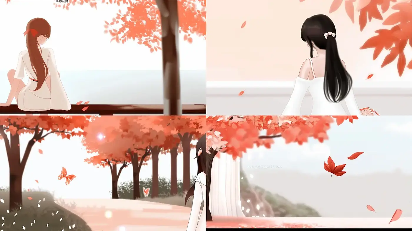 Serene autumn landscapes with a gentle anime aesthetic - Midjourney sref style