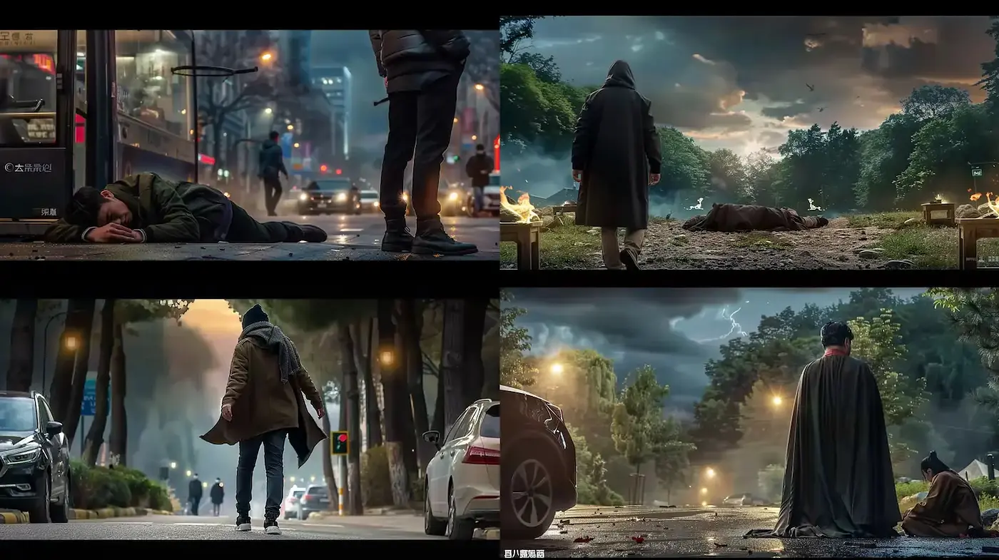 Dramatic urban narratives with a somber atmosphere - Midjourney sref style