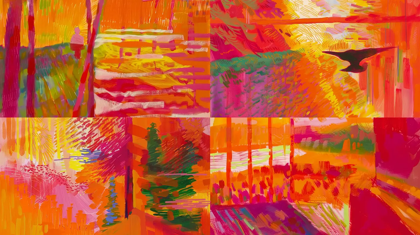 Vibrant Abstract Expressionist Fusion - Midjourney sref style