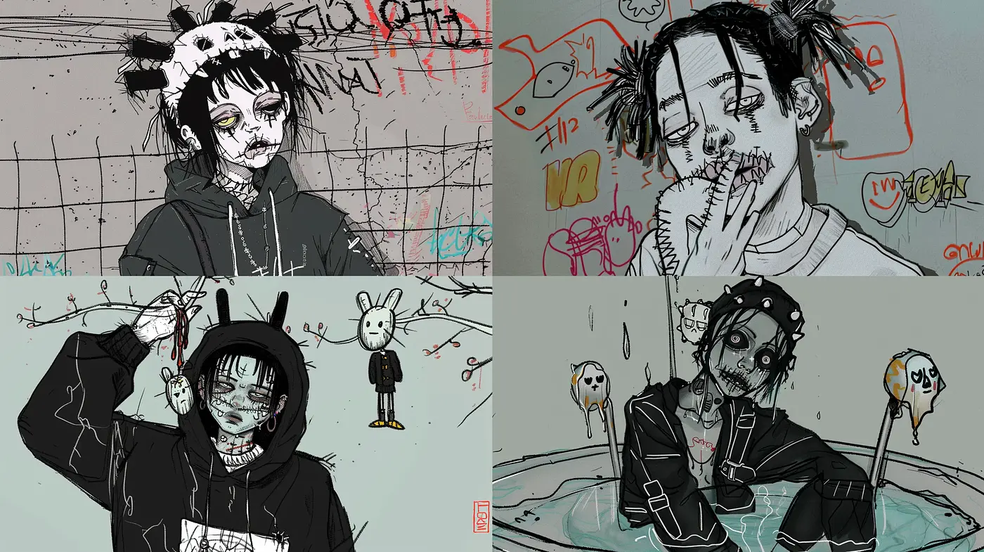 Gritty Urban Expressionism with Graffiti Influences - Midjourney sref style