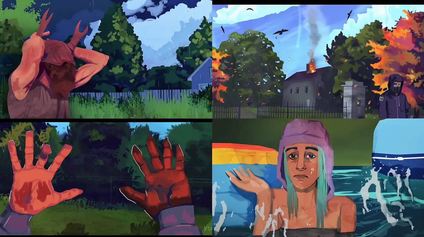 Dynamic and expressive narrative visual style with a surreal touch - Midjourney sref style