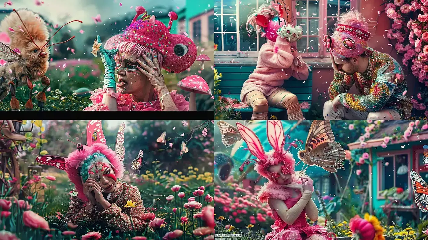 Surreal and whimsical imagery with a playful and vibrant aesthetic - Midjourney sref style