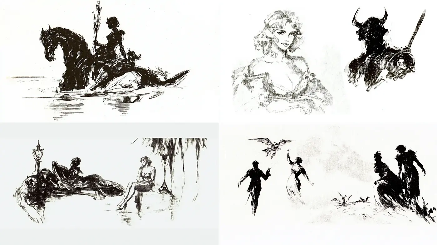 Ephemeral Sketches of Motion and Emotion - Midjourney sref style
