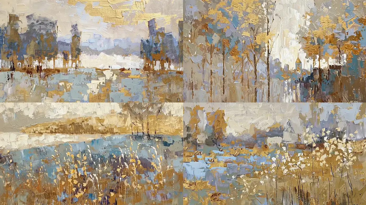 Serene Landscapes with a Rich Textural Aesthetic - Midjourney sref style