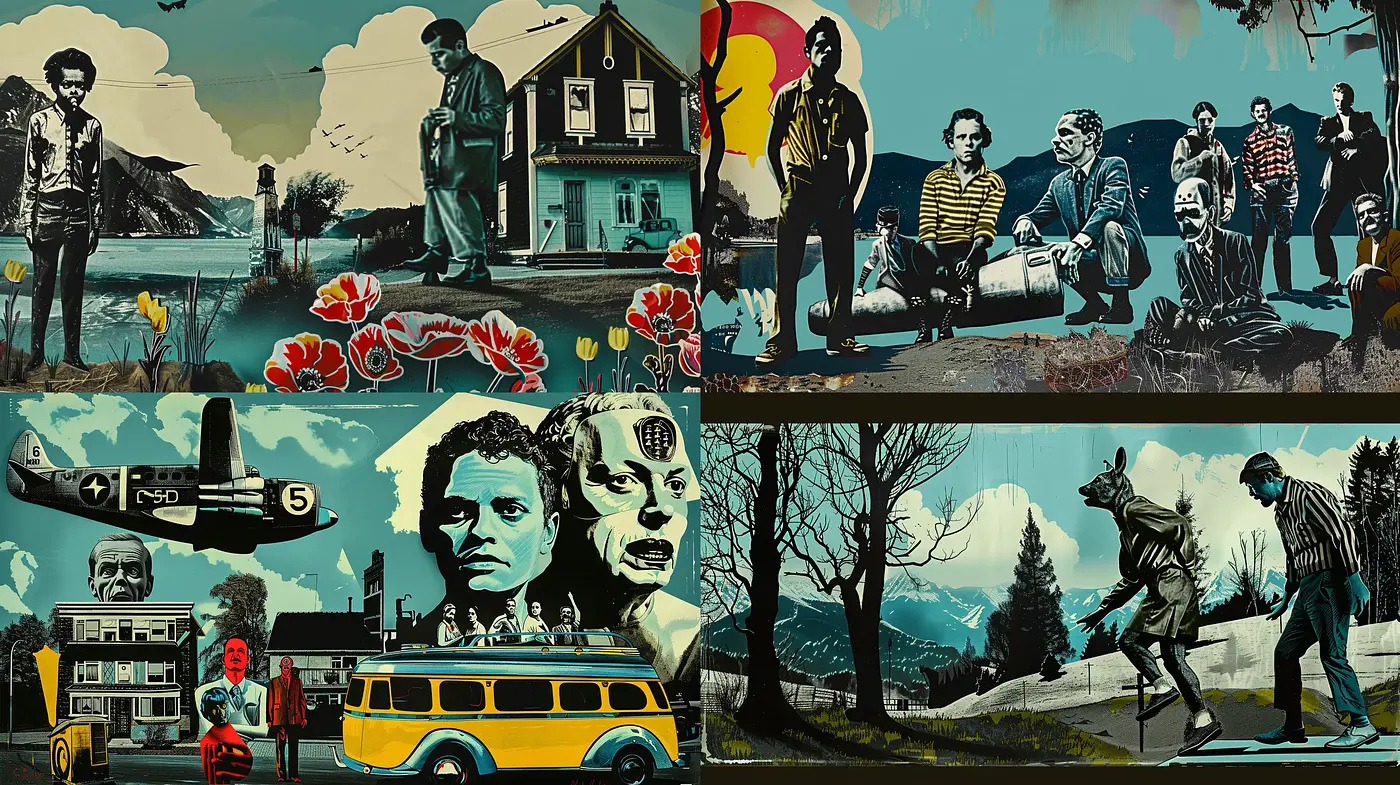 Nostalgic Cinematic Tapestry in Retro Comic Book Blend - Midjourney sref style