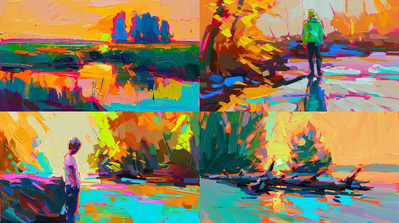 Vibrant Strokes of Impressionist Energy: A Study in Vivid Color and Dynamic Composition - Midjourney sref style