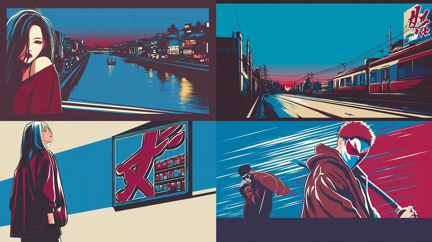 Dynamic and Bold Urban Aesthetic with a Touch of Retro Influence - Midjourney sref style