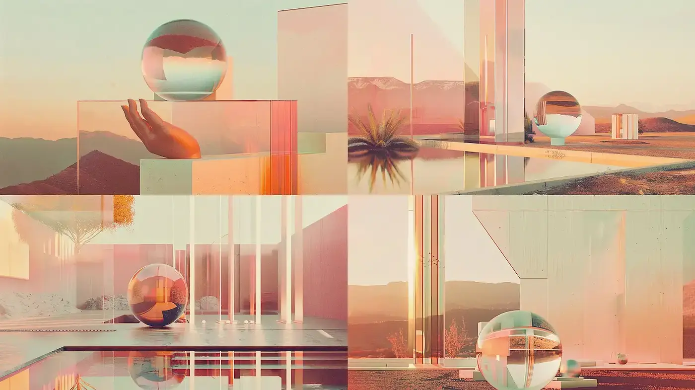 Contemporary Surrealism with a Harmonious Aesthetic - Midjourney sref style