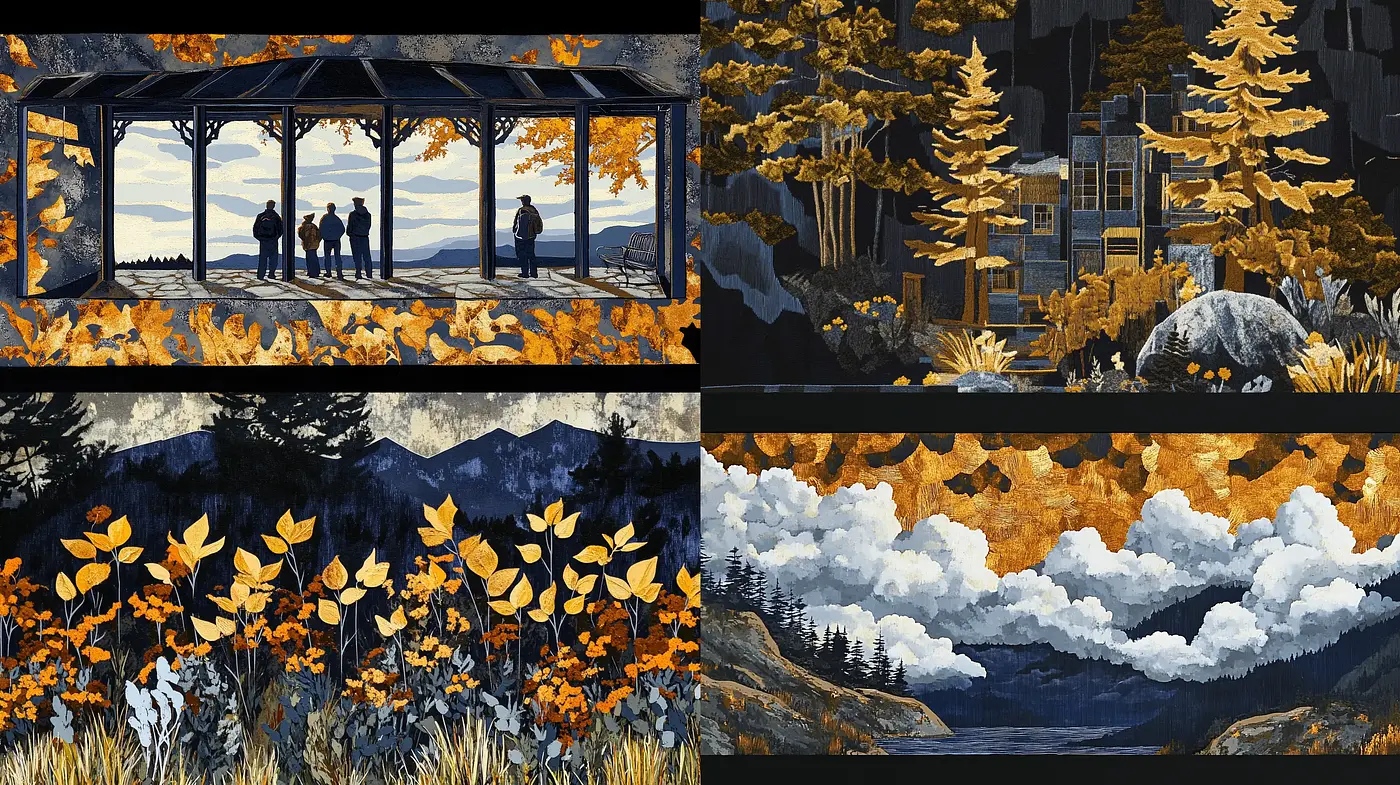 Autumnal Elegance in Stylized Nature - Midjourney sref style