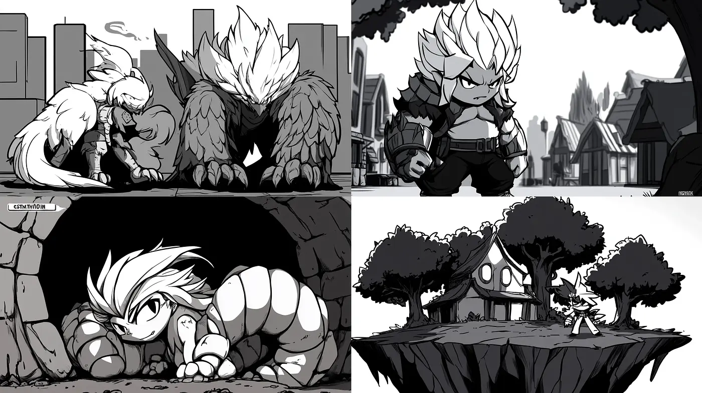 Monochrome Fantasia: A Grayscale World of Might and Magic - Midjourney sref style