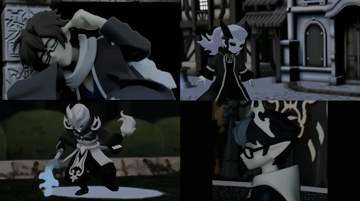 Monochromatic Noir with Stylized Animation Influence - Midjourney sref style