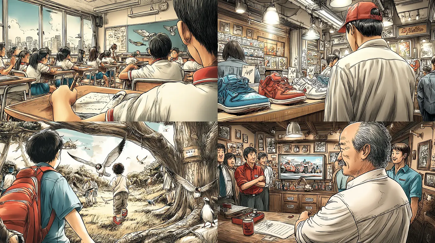 Detailed Illustrative Scenes with a Nostalgic Touch - Midjourney sref style