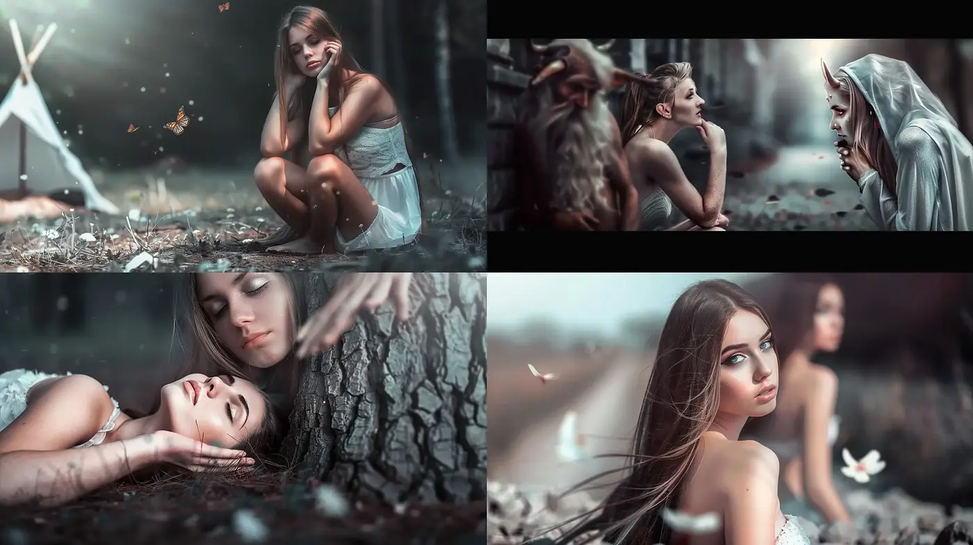 Ethereal Dreamscape Portraiture with a Surreal Touch - Midjourney sref style