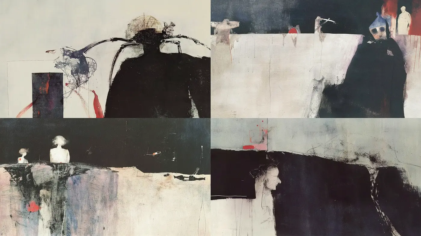 Abstract Expressionist Echoes with Subdued Color Harmony - Midjourney sref style