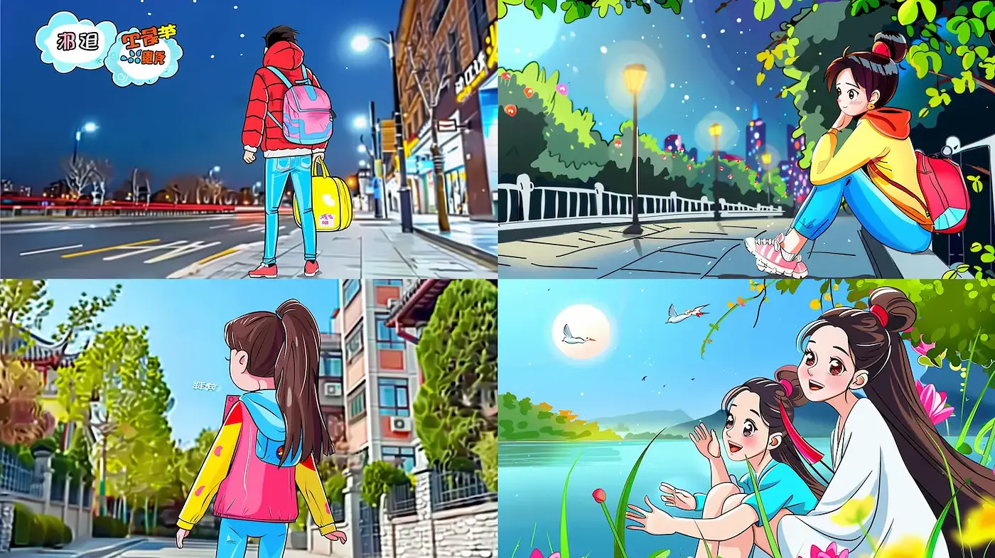 Vibrant, whimsical, and playful digital art with a touch of contemporary anime influence - Midjourney sref style