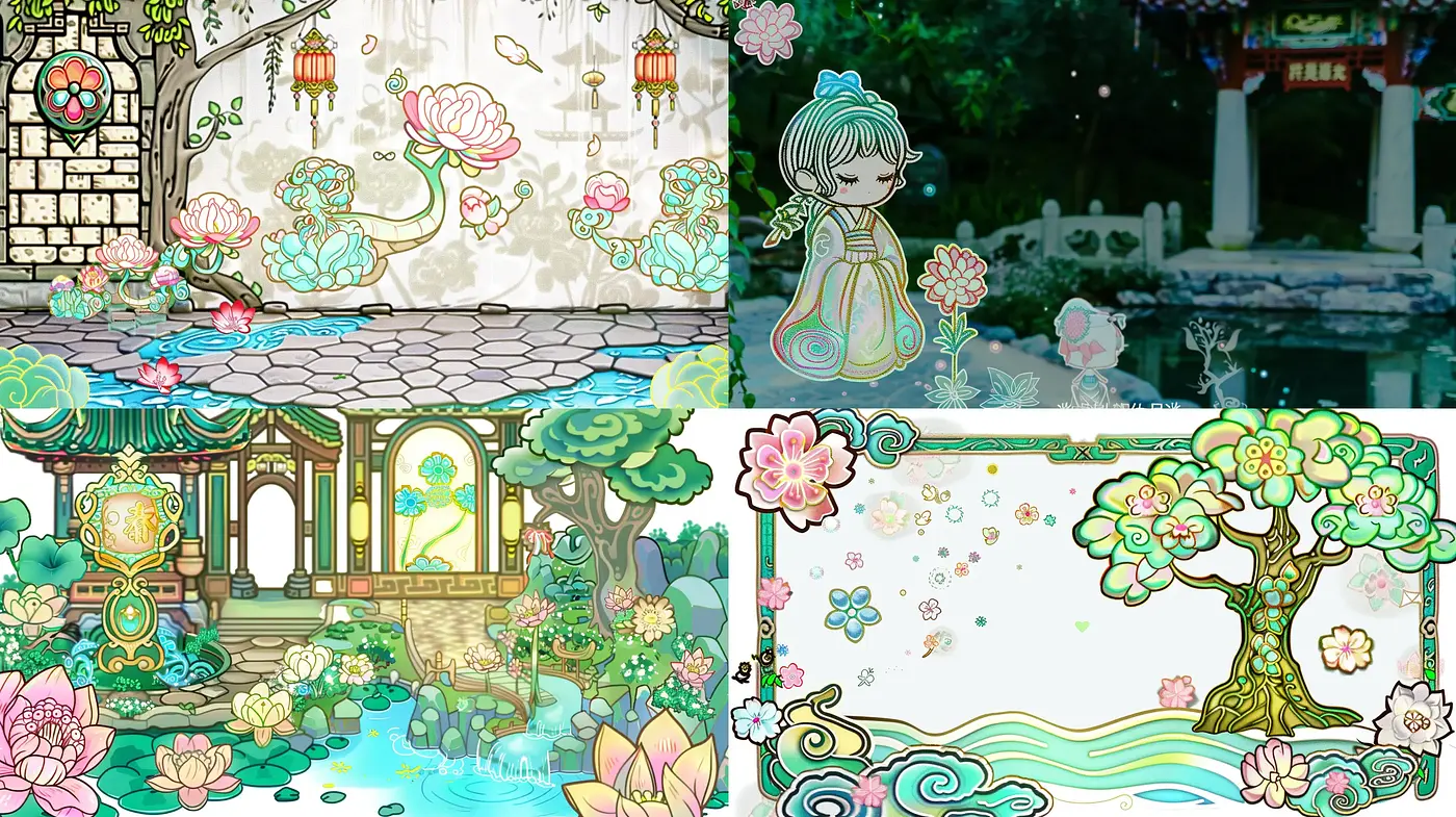 Enchanted Blossoms in a Stylized Fantasy World - Midjourney sref style