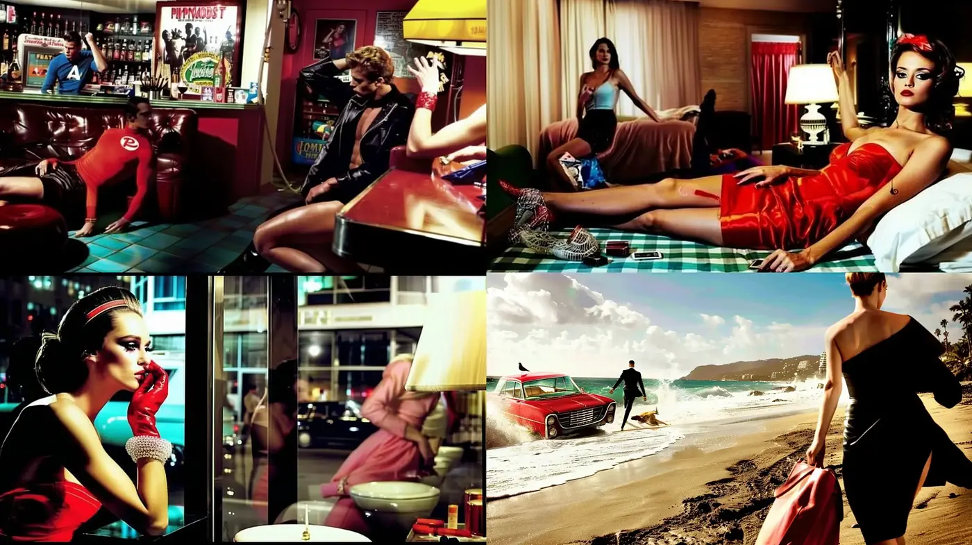 Elegance and Drama: A Cinematic Exploration in Sepia and Saturated Tones - Midjourney sref style