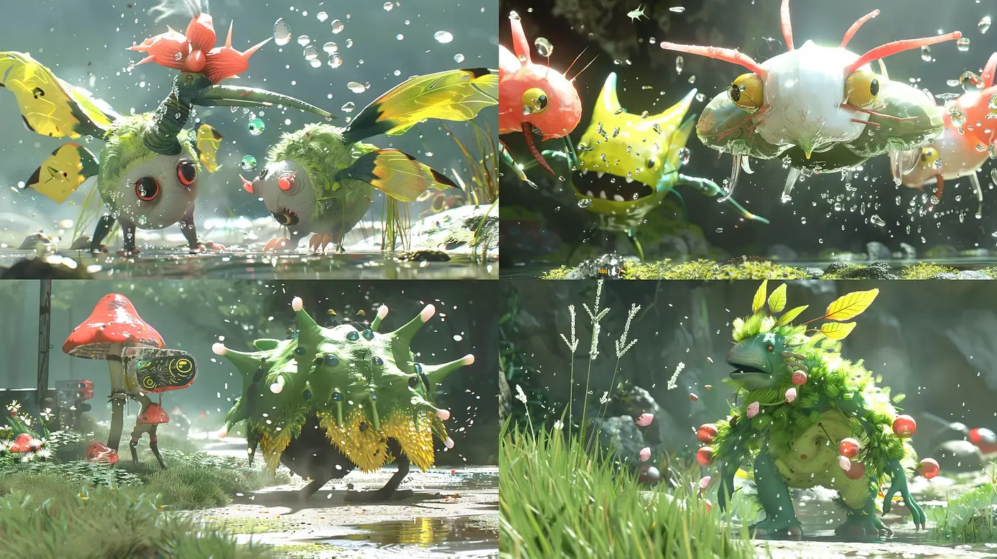 Fantastical Botanical Animation with Surrealistic Tones - Midjourney sref style