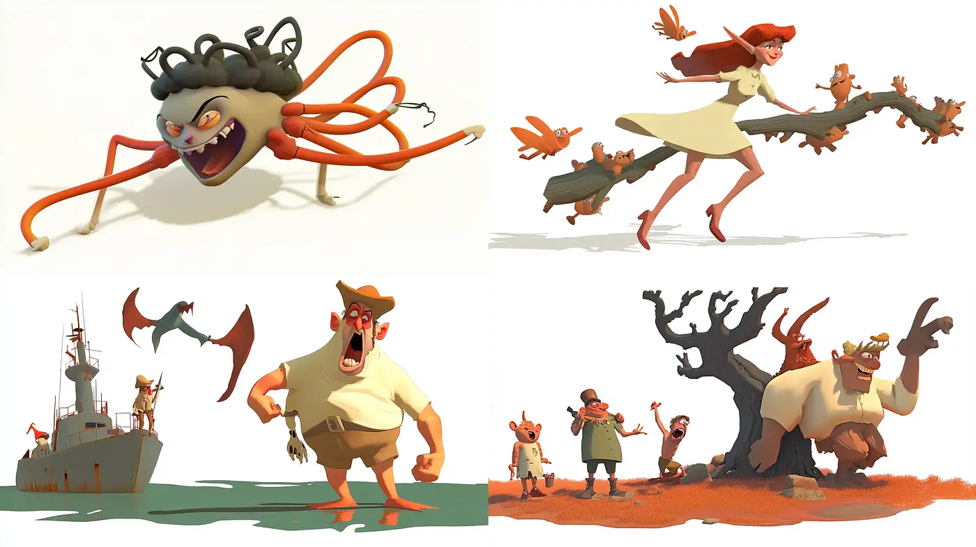 Animated Autumn Vibrance: A Warm Palette of Whimsy and Exaggeration - Midjourney sref style