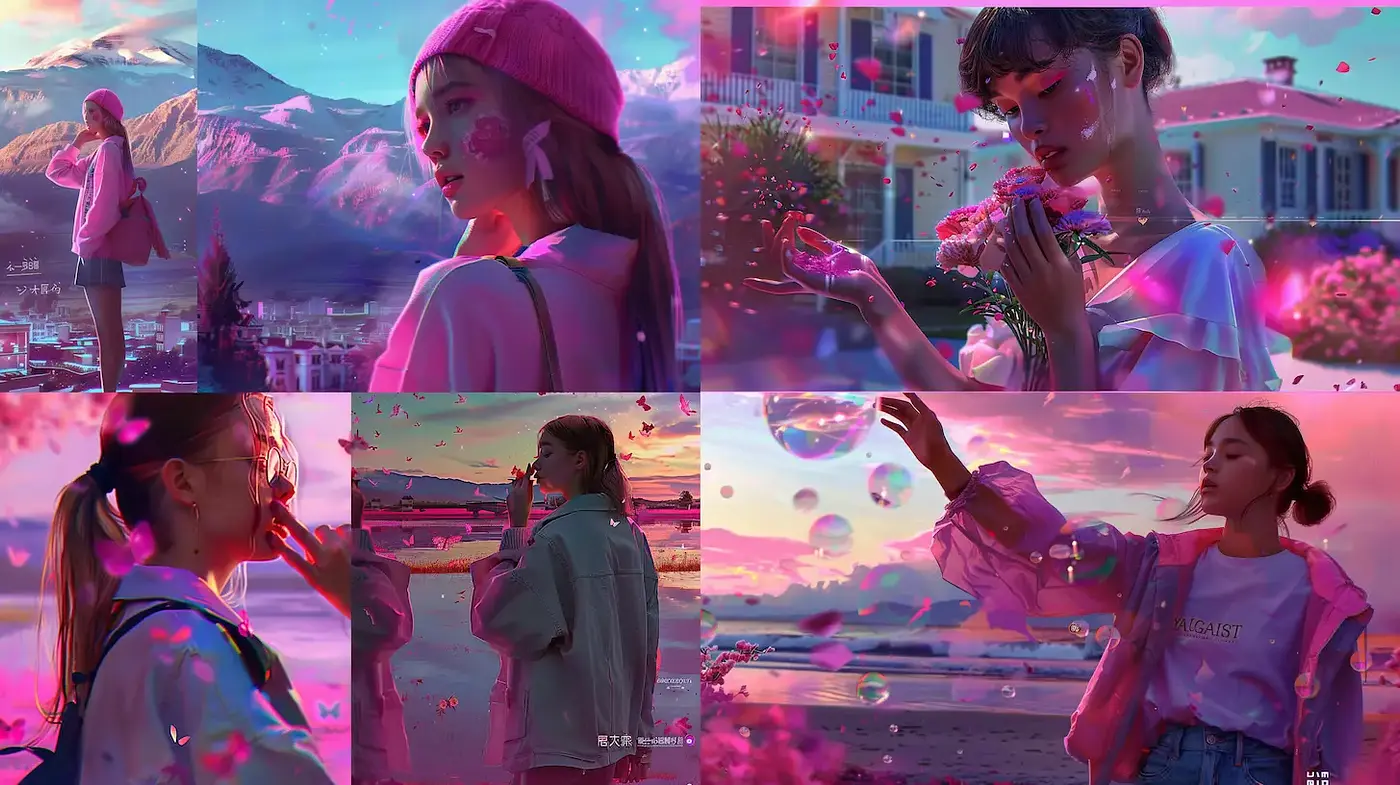 Vibrant and Dreamy Aesthetic with a Touch of Nature - Midjourney sref style