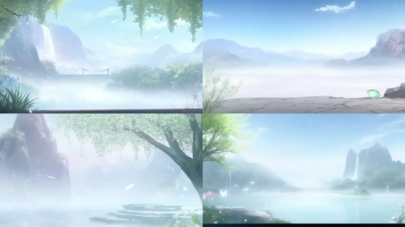 Ethereal Misty Landscapes with a Dreamlike Watercolor Aesthetic - Midjourney sref style