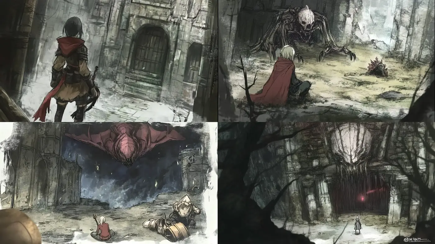 Grim Fantasy Chronicles: A Fusion of Dark Fantasy and Impressionist Art - Midjourney sref style