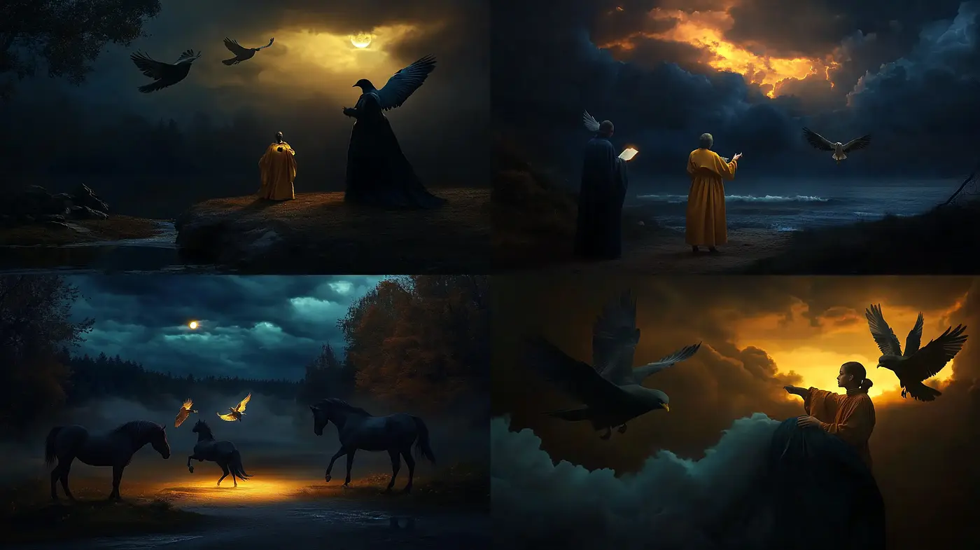Twilight Enchantment: A Cinematic Symphony of Nature and Myth - Midjourney sref style