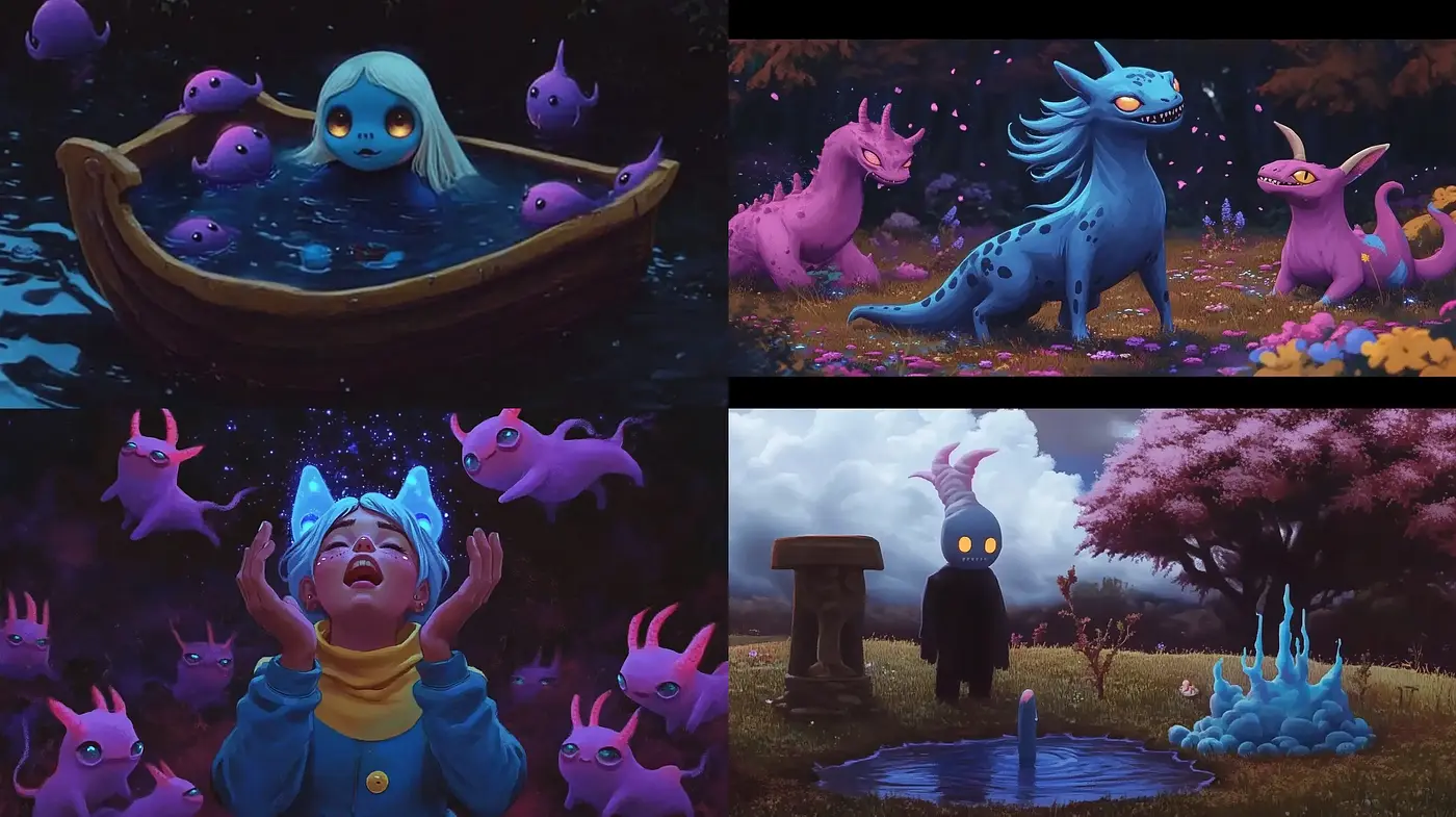 Enigmatic Twilight: A Surreal Menagerie in Dusky Hues - Midjourney sref style