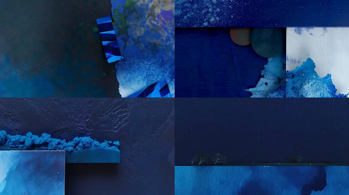 Abstract Blue Textural Synthesis - Midjourney sref style