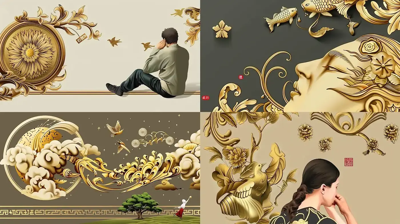 Intricate and Elegant Fusion of Modern and Traditional Aesthetics - Midjourney sref style