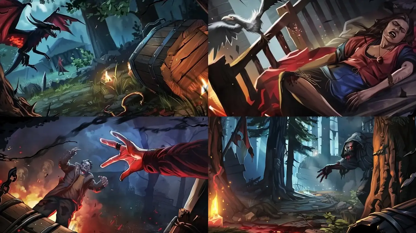 Eerie Twilight Tones in Enigmatic Fantasy Artworks - Midjourney sref style