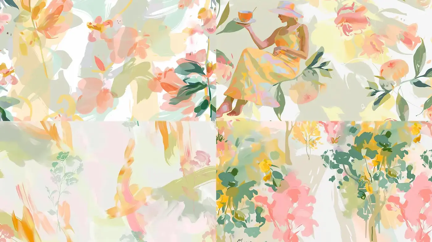 Whimsical Floral Aesthetics with a Soft Watercolor Touch - Midjourney sref style