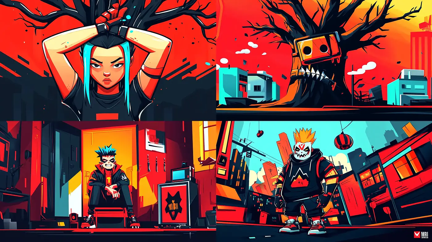 Neon Noir Cyberpunk Visions - Midjourney sref style