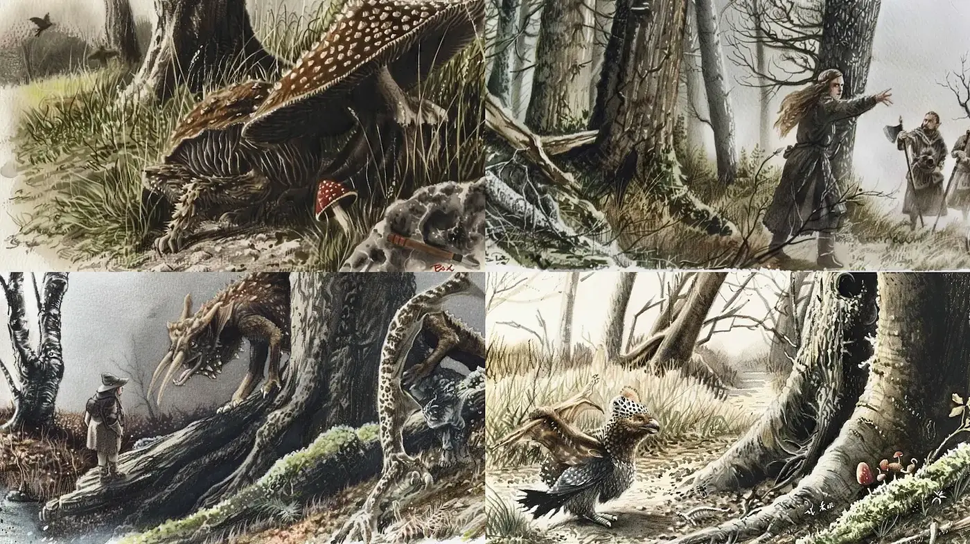 Ethereal Woodland Fantasy with a Touch of Whimsy - Midjourney sref style