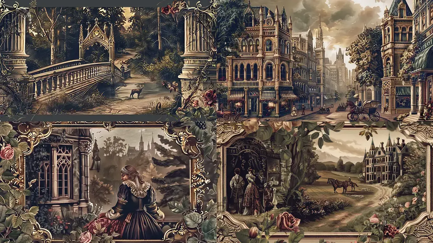 Romantic Victorian Aesthetic with a Touch of Surrealism - Midjourney sref style