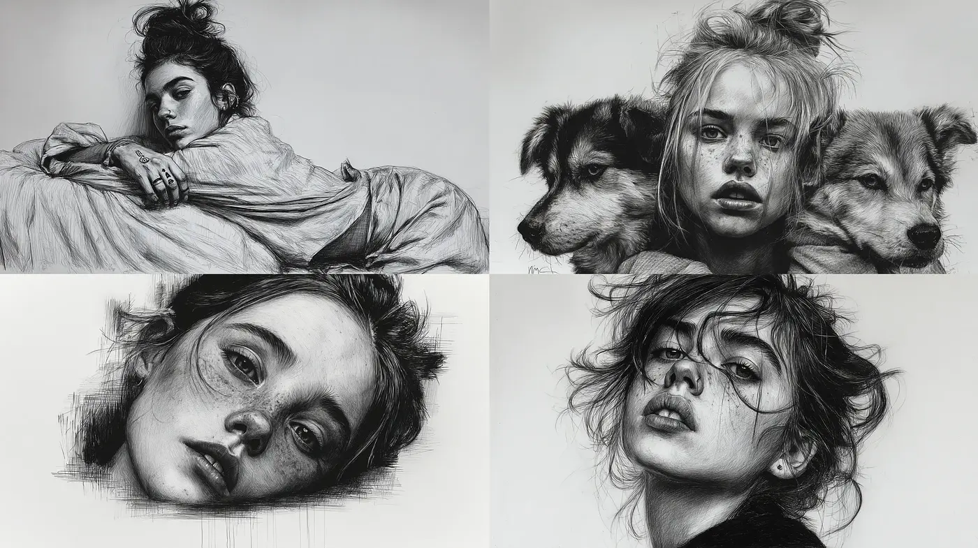 Expressive Portraiture with a Raw, Emotional Undertone - Midjourney sref style