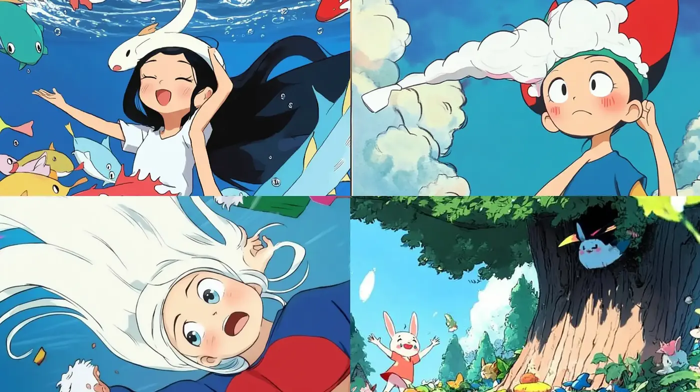 Whimsical Anime-Inspired Dreamscape Fusion - Midjourney sref style