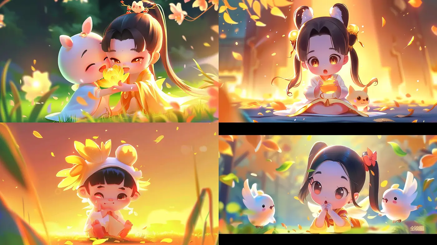 Luminescent Twilight in Whimsical Anime Garden - Midjourney sref style