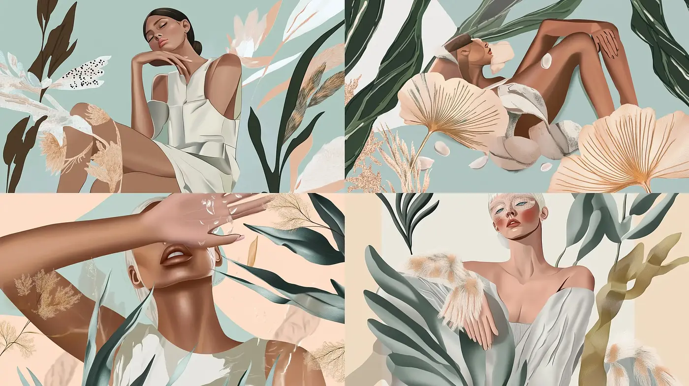 Serene Botanical Elegance in Earthy Tones - Midjourney sref style