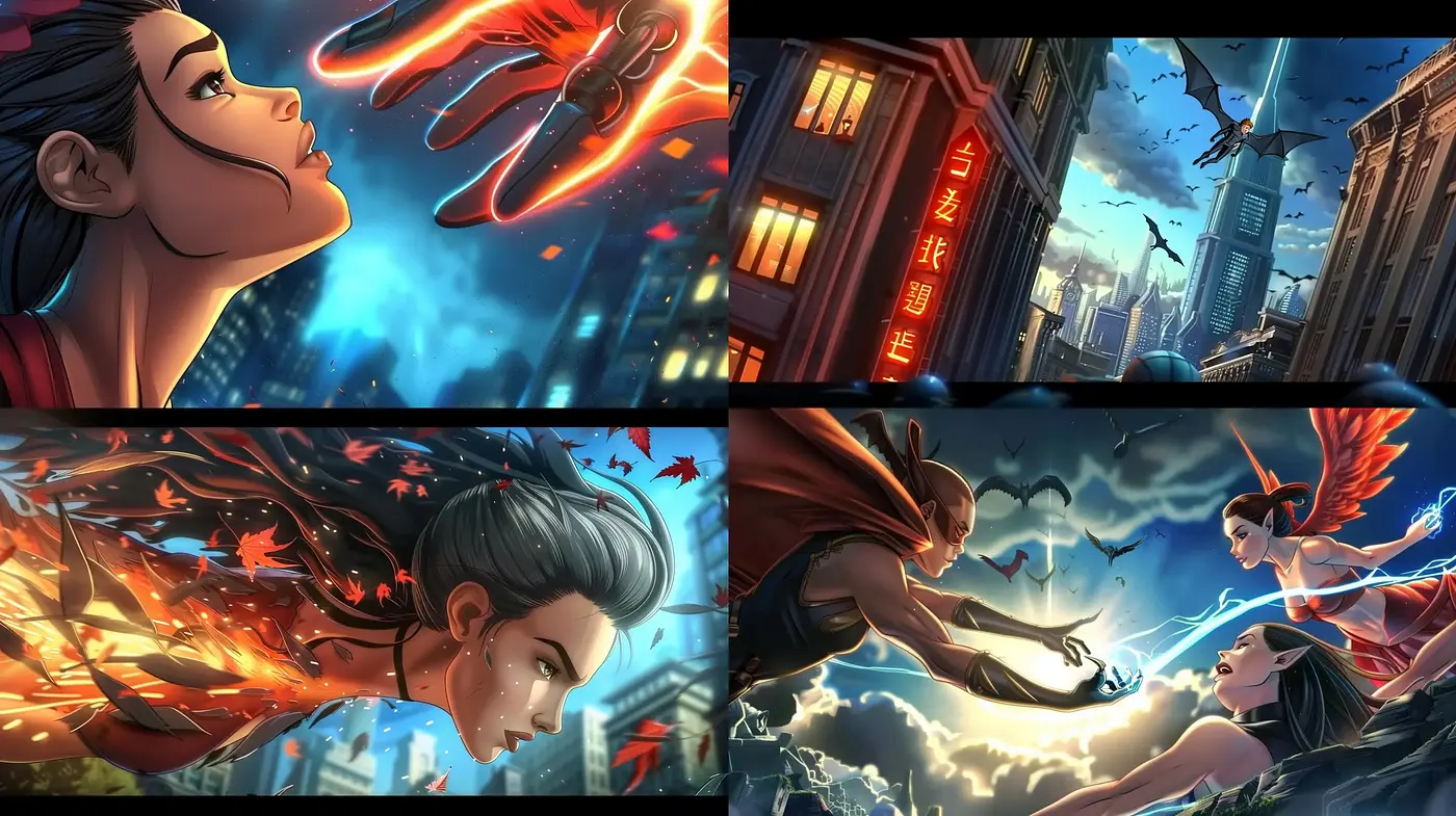 Dynamic Luminescent Narrative: A Fusion of Digital Modernity and Cinematic Artistry - Midjourney sref style