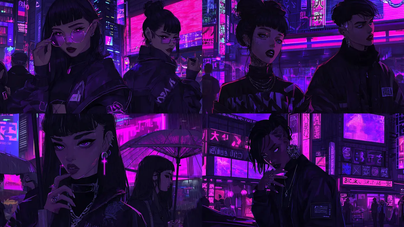 Futuristic Urban Aesthetic with Neon Influences - Midjourney sref style